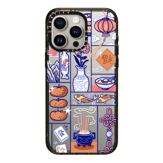 Georgina Leung x CASETiFY iPhone 15 Pro Max ケース ブラック インパクトケース Lunar New Year