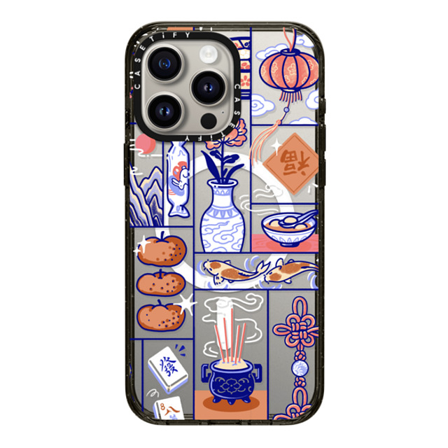 Georgina Leung x CASETiFY iPhone 15 Pro Max ケース ブラック インパクトケース MagSafe対応 Lunar New Year