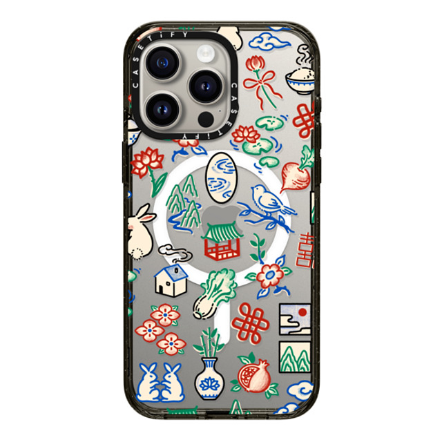 Georgina Leung x CASETiFY iPhone 15 Pro Max ケース ブラック インパクトケース MagSafe対応 Mahjong Mini