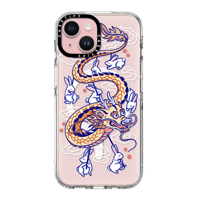 Georgina Leung x CASETiFY iPhone 15 ケース クリア クリア ケース MagSafe対応 Dragon Dance