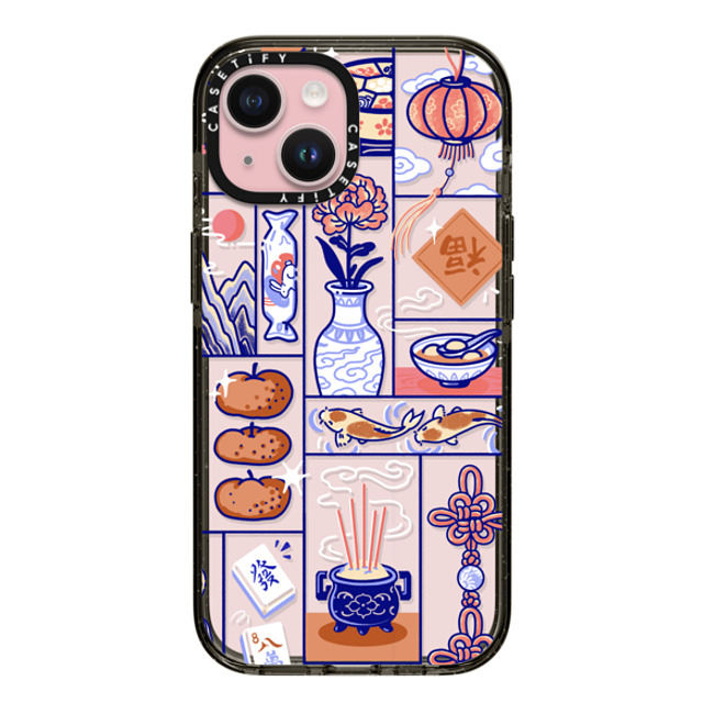 Georgina Leung x CASETiFY iPhone 15 ケース ブラック インパクトケース Lunar New Year