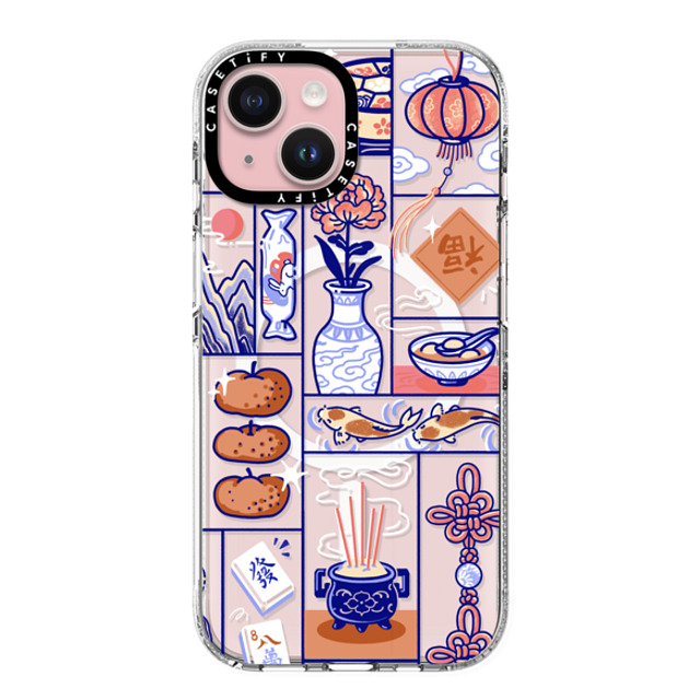 Georgina Leung x CASETiFY iPhone 15 ケース クリア クリア ケース MagSafe対応 Lunar New Year