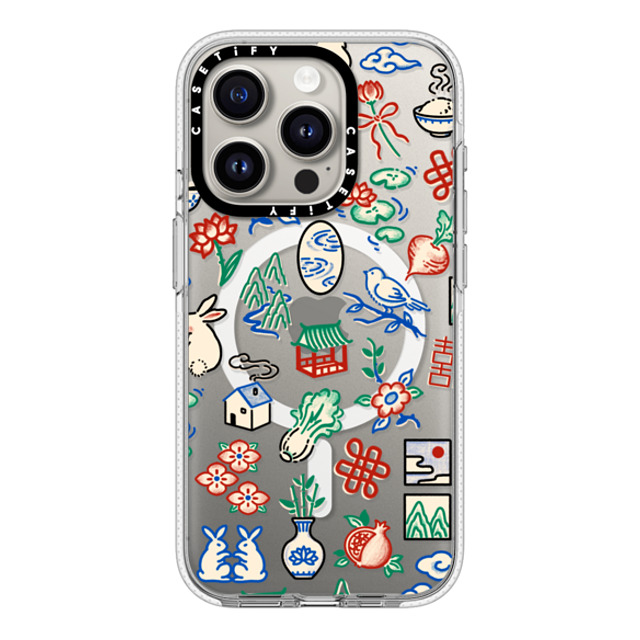 Georgina Leung x CASETiFY iPhone 15 Pro ケース クリア クリア ケース MagSafe対応 Mahjong Mini