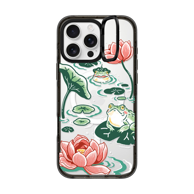 Georgina Leung x CASETiFY iPhone 16 Pro Max ケース ブラック インパクトリングスタンドケース MagSafe対応 Pond Life by Georgina Leung