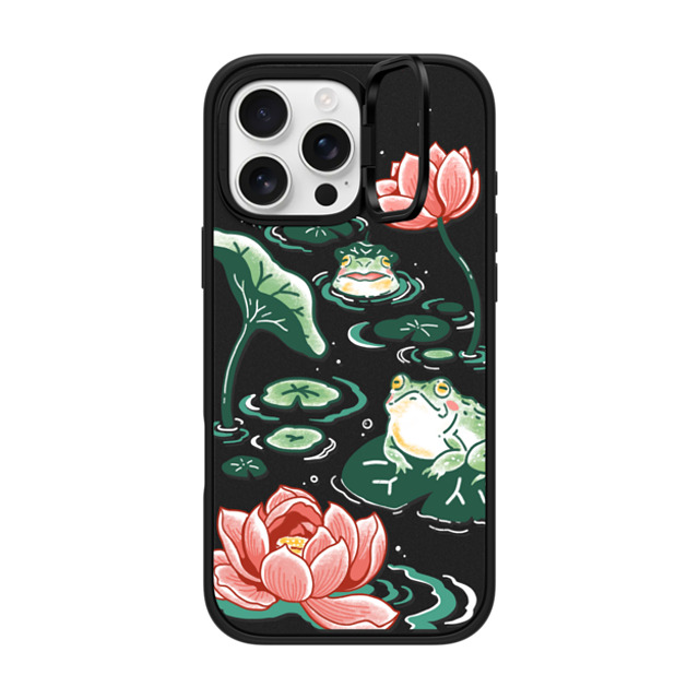 Georgina Leung x CASETiFY iPhone 16 Pro Max ケース マットブラック インパクトリングスタンドケース MagSafe対応 Pond Life by Georgina Leung