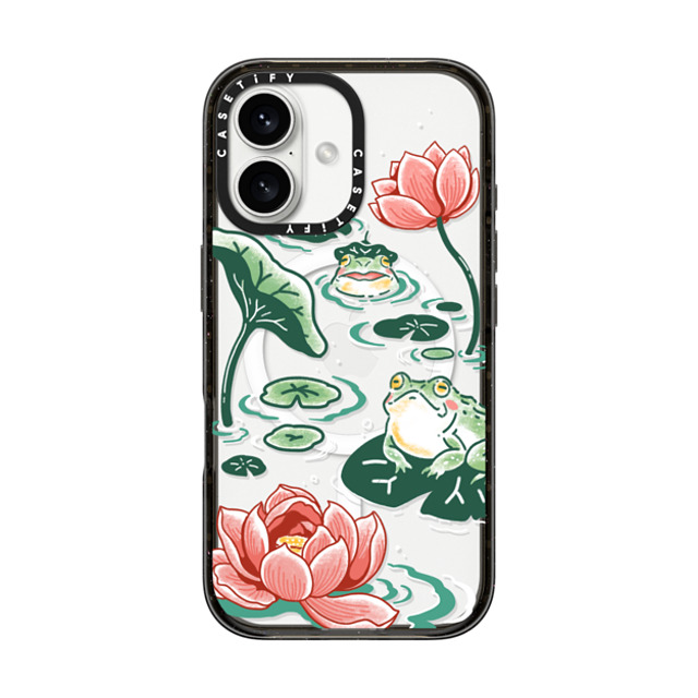 Georgina Leung x CASETiFY iPhone 16 ケース ブラック インパクトケース MagSafe対応 Pond Life by Georgina Leung