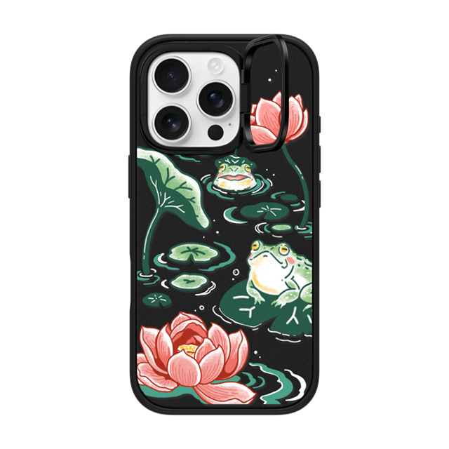 Georgina Leung x CASETiFY iPhone 16 Pro ケース マットブラック インパクトリングスタンドケース MagSafe対応 Pond Life by Georgina Leung