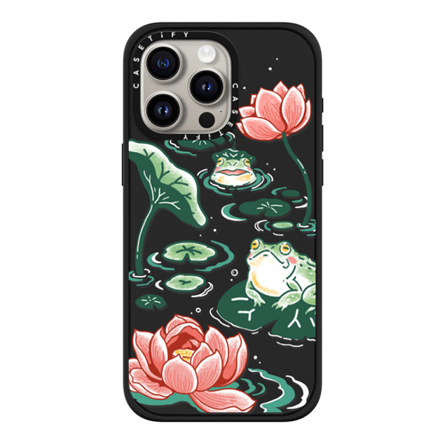 Georgina Leung x CASETiFY iPhone 15 Pro Max ケース マットブラック インパクトケース MagSafe対応 Pond Life by Georgina Leung