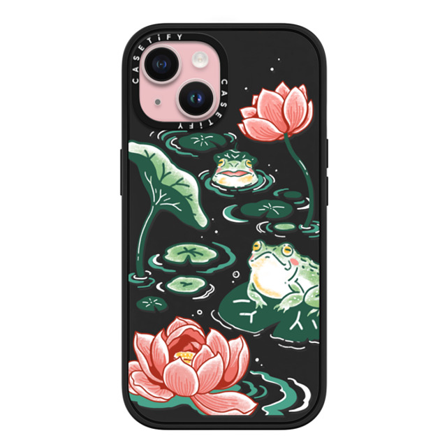 Georgina Leung x CASETiFY iPhone 15 ケース マットブラック インパクトケース MagSafe対応 Pond Life by Georgina Leung