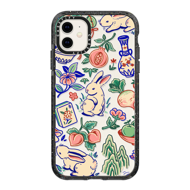 Georgina Leung x CASETiFY iPhone 11 ケース ブラック インパクトケース Rabbit Garden by Georgina Leung