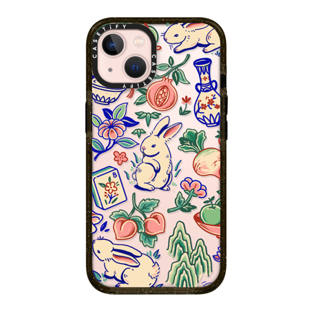 Georgina Leung x CASETiFY iPhone 13 ケース ブラック インパクトケース Rabbit Garden by Georgina Leung