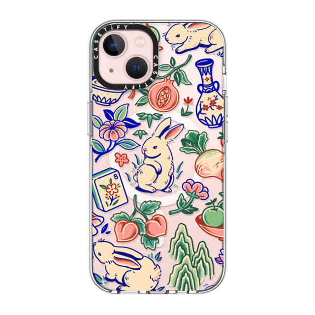 Georgina Leung x CASETiFY iPhone 13 ケース クリア クリア ケース MagSafe対応 Rabbit Garden by Georgina Leung