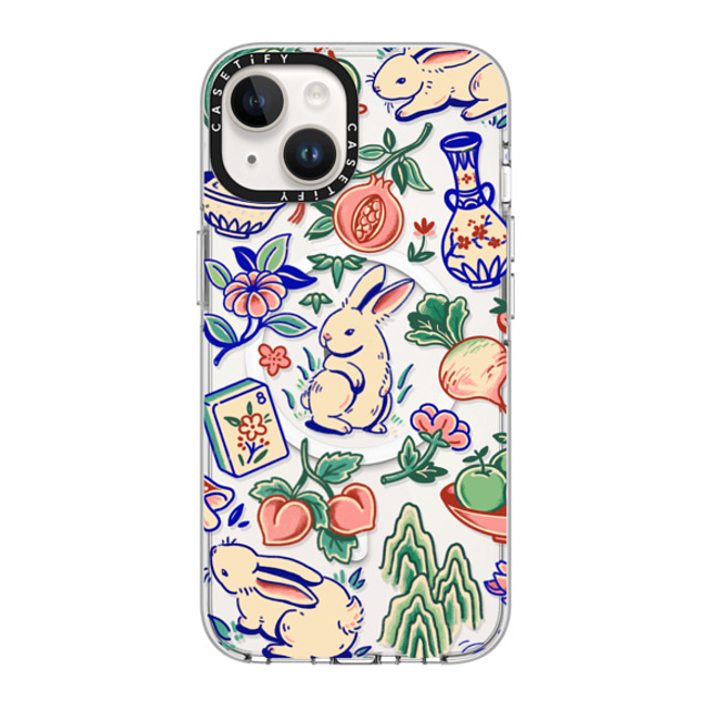 Georgina Leung x CASETiFY iPhone 14 Case Clear Clear Case MagSafe Compatible Rabbit Garden by Georgina Leung Georgina Leung x CASETiFY iPhone 14 Case Clear Clear Case MagSafe Compatible Rabbit Garden by Georgina Leung