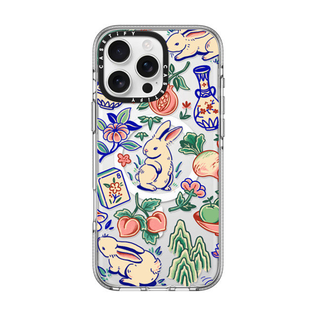 Georgina Leung x CASETiFY iPhone 16 Pro Max ケース クリア クリア ケース MagSafe対応 Rabbit Garden by Georgina Leung