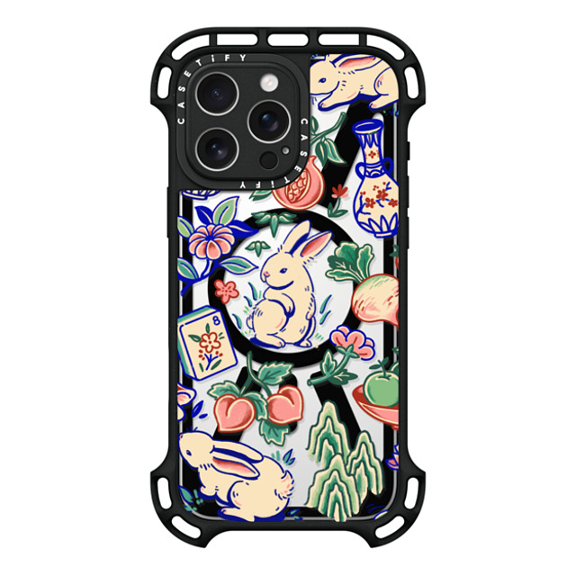 Georgina Leung x CASETiFY iPhone 16 Pro Max ケース ブラック ウルトラ バウンスケース MagSafe対応 Rabbit Garden by Georgina Leung