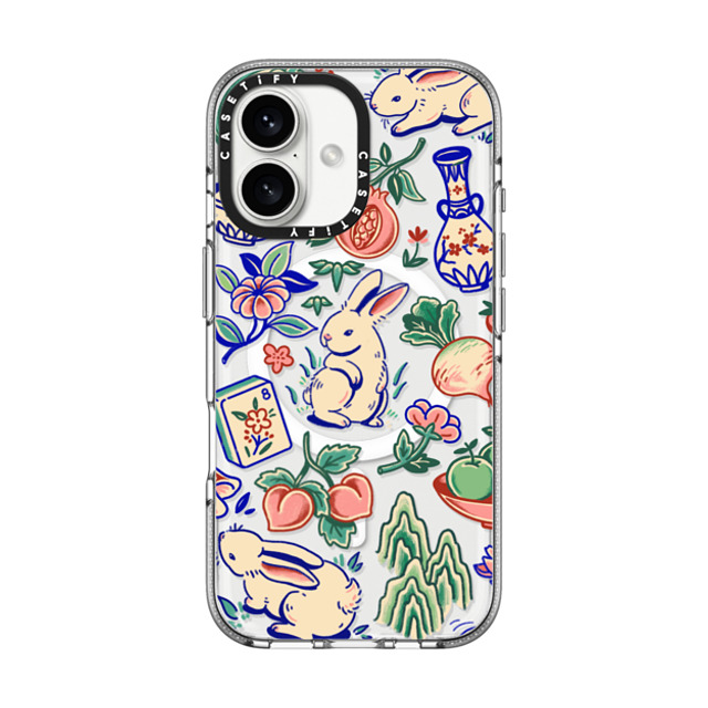 Georgina Leung x CASETiFY iPhone 16 ケース クリア クリア ケース MagSafe対応 Rabbit Garden by Georgina Leung