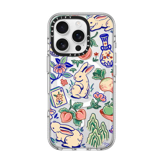 Georgina Leung x CASETiFY iPhone 16 Pro ケース クリア クリア ケース MagSafe対応 Rabbit Garden by Georgina Leung