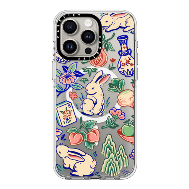 Georgina Leung x CASETiFY iPhone 15 Pro Max ケース クリア クリア ケース MagSafe対応 Rabbit Garden by Georgina Leung