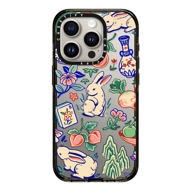 Georgina Leung x CASETiFY iPhone 15 Pro ケース ブラック インパクトケース Rabbit Garden by Georgina Leung