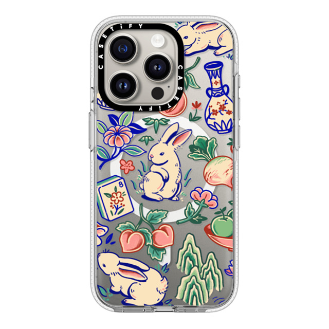 Georgina Leung x CASETiFY iPhone 15 Pro ケース クリア クリア ケース MagSafe対応 Rabbit Garden by Georgina Leung