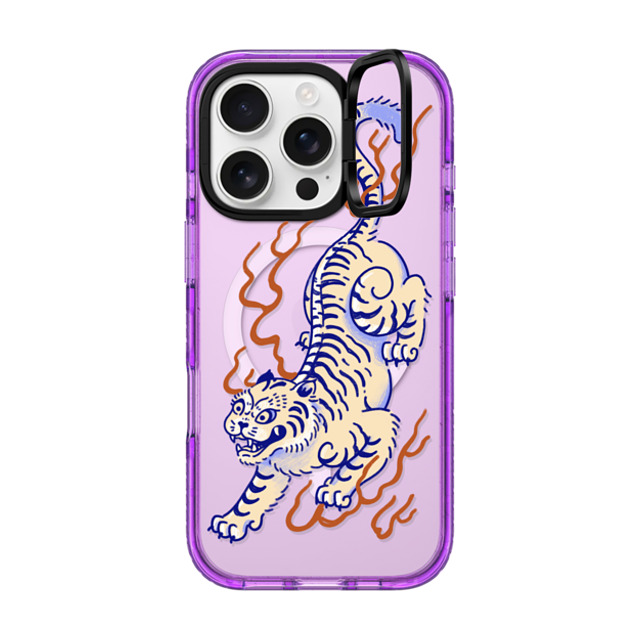 Georgina Leung x CASETiFY iPhone 16 Pro Case パープル インパクトリングスタンドケース MagSafe対応 Year of the Tiger by Georgina Leung Georgina Leung x CASETiFY iPhone 16 Pro Case パープル インパクトリングスタンドケース MagSafe対応 Year of the Tiger by Georgina Leung