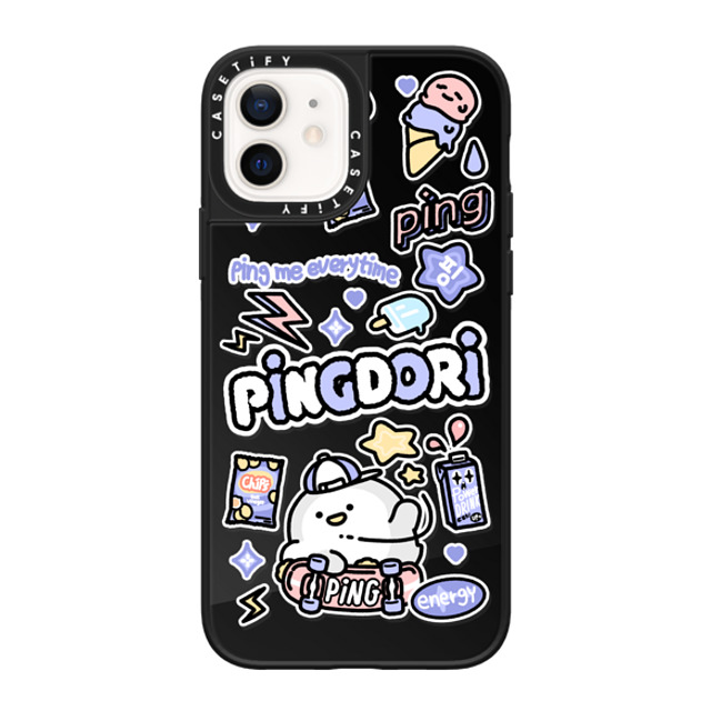 SICKYAKI x CASETiFY iPhone 12 Case Cartoon Black on Black ミラーケース MagSafe対応 ping me everytime SICKYAKI x CASETiFY iPhone 12 Case Cartoon Black on Black ミラーケース MagSafe対応 ping me everytime