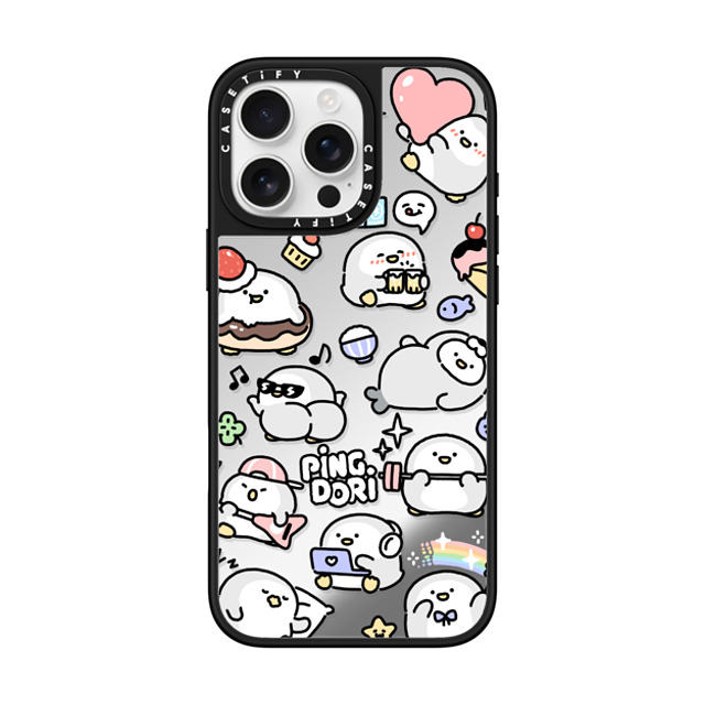 SICKYAKI x CASETiFY iPhone 16 Pro Max Case Cartoon Silver on Black ミラーケース MagSafe対応 pingdori mix Back to School SICKYAKI x CASETiFY iPhone 16 Pro Max Case Cartoon Silver on Black ミラーケース MagSafe対応 pingdori mix Back to School