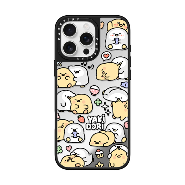 SICKYAKI x CASETiFY iPhone 16 Pro Max ケース Silver on Black ミラーケース MagSafe対応 yakidori mix