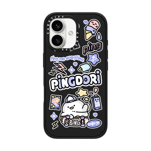 SICKYAKI x CASETiFY iPhone 16 ケース Cartoon マットブラック インパクトケース MagSafe対応 ping me everytime Father's Day SICKYAKI x CASETiFY iPhone 16 ケース Cartoon マットブラック インパクトケース MagSafe対応 ping me everytime Father's Day