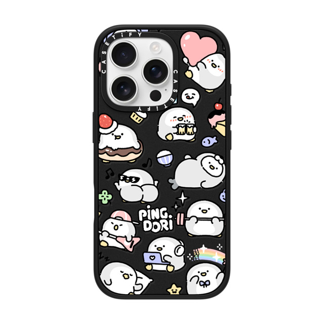 SICKYAKI x CASETiFY iPhone 16 Pro Case Cartoon Matte Black Impact Case MagSafe Compatible pingdori mix Back to School SICKYAKI x CASETiFY iPhone 16 Pro Case Cartoon Matte Black Impact Case MagSafe Compatible pingdori mix Back to School
