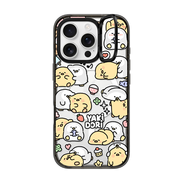 SICKYAKI x CASETiFY iPhone 16 Pro ケース ブラック インパクトリングスタンドケース MagSafe対応 yakidori mix