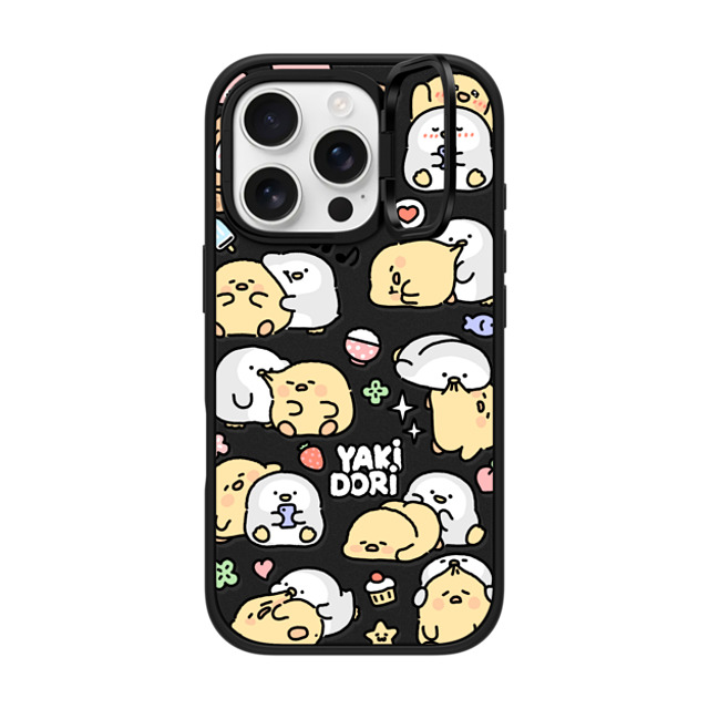 SICKYAKI x CASETiFY iPhone 16 Pro ケース マットブラック インパクトリングスタンドケース MagSafe対応 yakidori mix