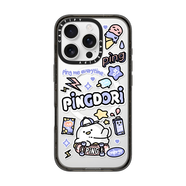 SICKYAKI x CASETiFY iPhone 16 Pro ケース Cartoon ブラック インパクトケース MagSafe対応 ping me everytime Father's Day SICKYAKI x CASETiFY iPhone 16 Pro ケース Cartoon ブラック インパクトケース MagSafe対応 ping me everytime Father's Day