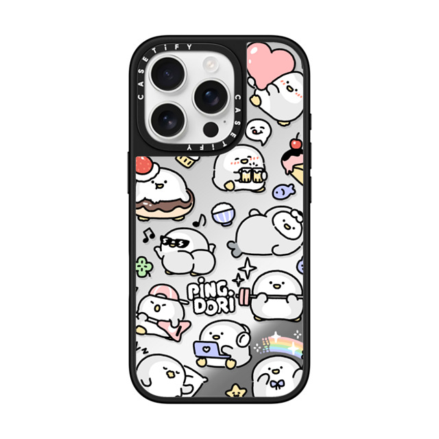 SICKYAKI x CASETiFY iPhone 16 Pro ケース Cartoon Silver on Black ミラーケース MagSafe対応 pingdori mix Father's Day SICKYAKI x CASETiFY iPhone 16 Pro ケース Cartoon Silver on Black ミラーケース MagSafe対応 pingdori mix Father's Day