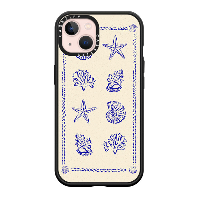 Agathe Marty x CASETiFY iPhone 13 ケース マットブラック インパクトケース MagSafe対応 Sea Treasures by Agathe Marty