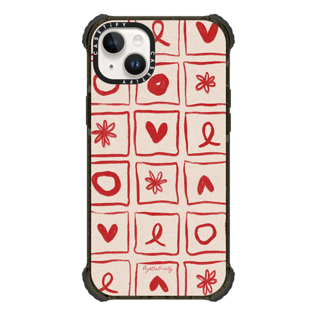 Agathe Marty x CASETiFY iPhone 14 Plus ケース ブラック ウルトラインパクトケース Love Grid by Agathe Marty