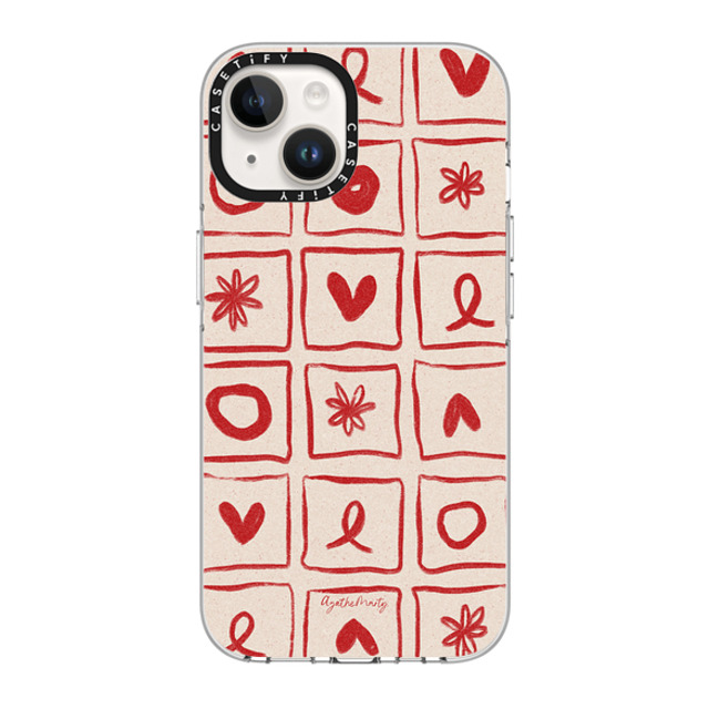 Agathe Marty x CASETiFY iPhone 14 ケース クリア クリア ケース MagSafe対応 Love Grid by Agathe Marty