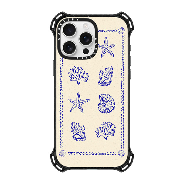 Agathe Marty x CASETiFY iPhone 16 Pro Max ケース ブラック バウンスケース Sea Treasures by Agathe Marty