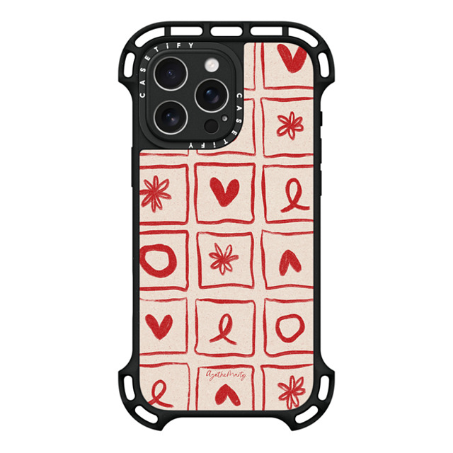 Agathe Marty x CASETiFY iPhone 16 Pro Max ケース ブラック ウルトラ バウンスケース MagSafe対応 Love Grid by Agathe Marty