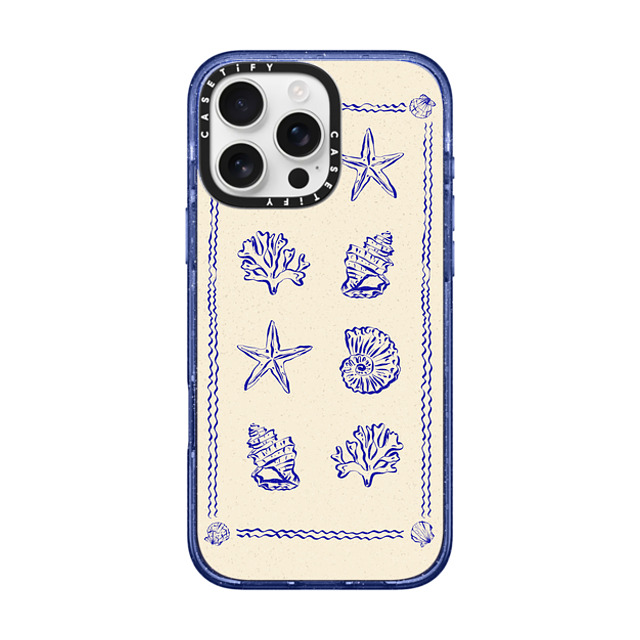 Agathe Marty x CASETiFY iPhone 16 Pro Max Case Glitter Indigo Impact Case MagSafe Compatible Sea Treasures by Agathe Marty Agathe Marty x CASETiFY iPhone 16 Pro Max Case Glitter Indigo Impact Case MagSafe Compatible Sea Treasures by Agathe Marty