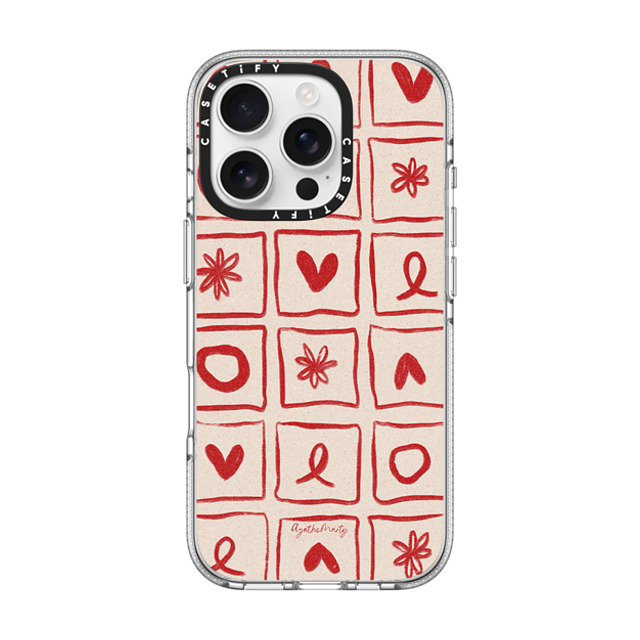 Agathe Marty x CASETiFY iPhone 16 Pro ケース クリア クリア ケース MagSafe対応 Love Grid by Agathe Marty