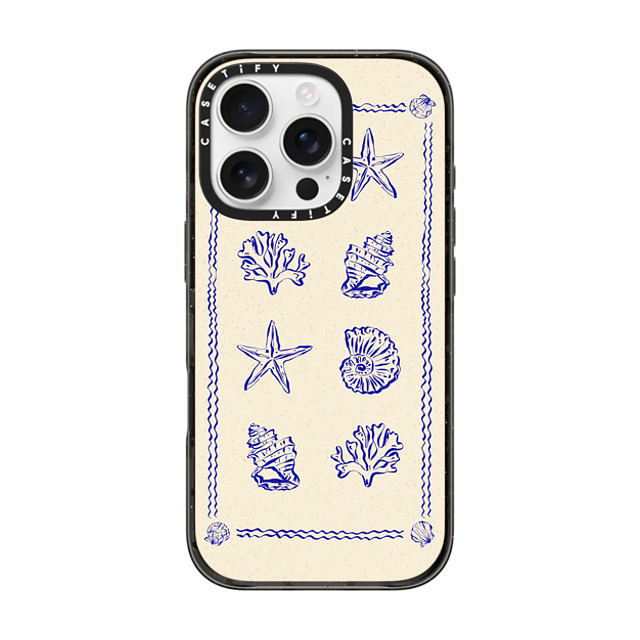 Agathe Marty x CASETiFY iPhone 16 Pro ケース ブラック インパクトケース MagSafe対応 Sea Treasures by Agathe Marty