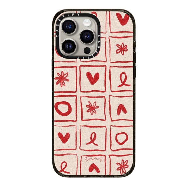 Agathe Marty x CASETiFY iPhone 15 Pro Max ケース ブラック インパクトケース Love Grid by Agathe Marty