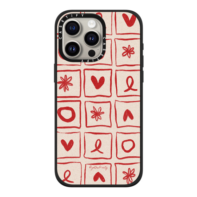 Agathe Marty x CASETiFY iPhone 15 Pro Max ケース マットブラック インパクトケース MagSafe対応 Love Grid by Agathe Marty