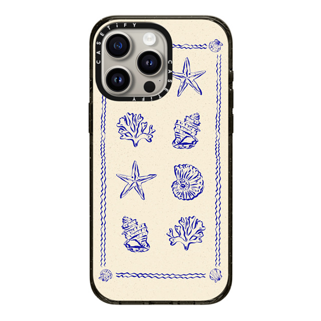 Agathe Marty x CASETiFY iPhone 15 Pro Max ケース ブラック インパクトケース Sea Treasures by Agathe Marty