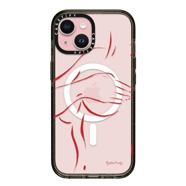Agathe Marty x CASETiFY iPhone 15 ケース Line Art,Minimalism ブラック インパクトケース MagSafe対応 Body by Agathe Marty Back to School Agathe Marty x CASETiFY iPhone 15 ケース Line Art,Minimalism ブラック インパクトケース MagSafe対応 Body by Agathe Marty Back to School