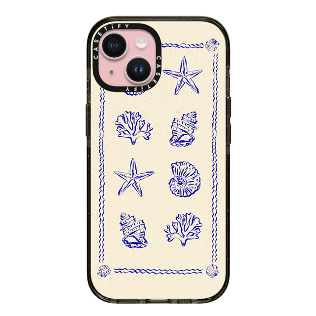 Agathe Marty x CASETiFY iPhone 15 ケース ブラック インパクトケース Sea Treasures by Agathe Marty