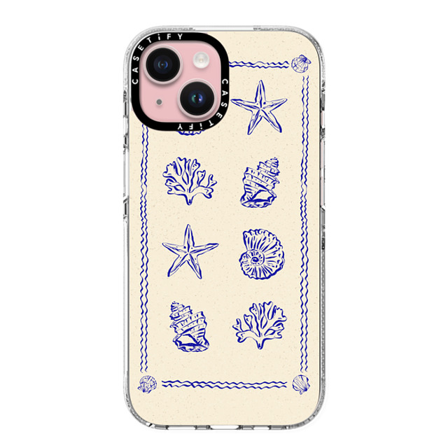 Agathe Marty x CASETiFY iPhone 15 ケース クリア クリア ケース MagSafe対応 Sea Treasures by Agathe Marty