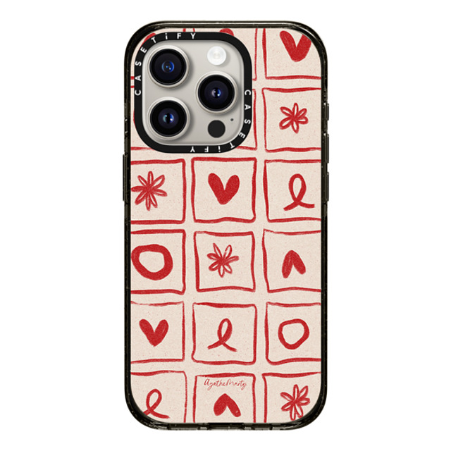 Agathe Marty x CASETiFY iPhone 15 Pro ケース ブラック インパクトケース Love Grid by Agathe Marty