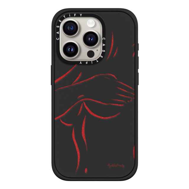 Agathe Marty x CASETiFY iPhone 15 Pro ケース Line Art,Minimalism マットブラック インパクトケース MagSafe対応 Body by Agathe Marty Back to School Agathe Marty x CASETiFY iPhone 15 Pro ケース Line Art,Minimalism マットブラック インパクトケース MagSafe対応 Body by Agathe Marty Back to School